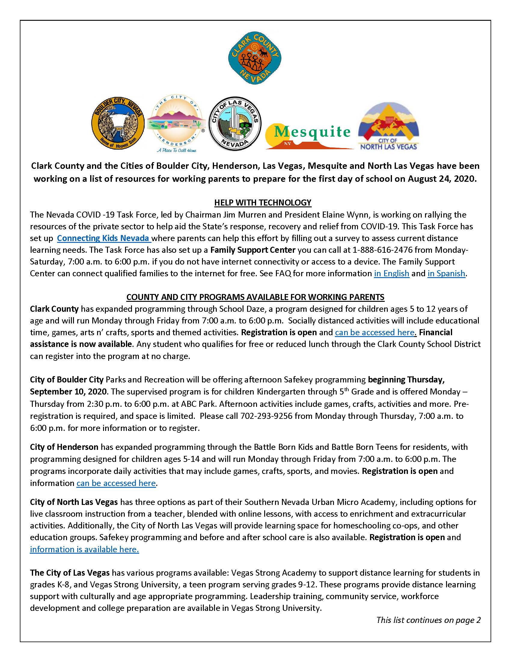 Resources for Working Parents